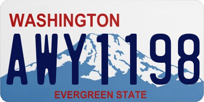WA license plate AWY1198
