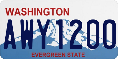 WA license plate AWY1200