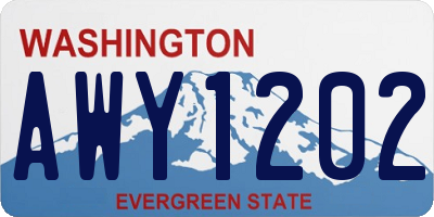 WA license plate AWY1202