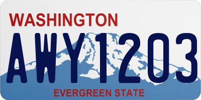 WA license plate AWY1203