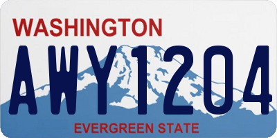 WA license plate AWY1204