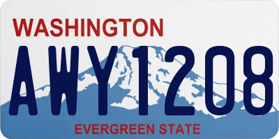 WA license plate AWY1208