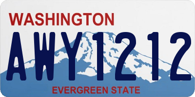 WA license plate AWY1212