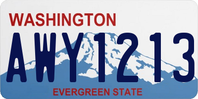 WA license plate AWY1213