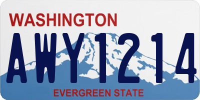 WA license plate AWY1214
