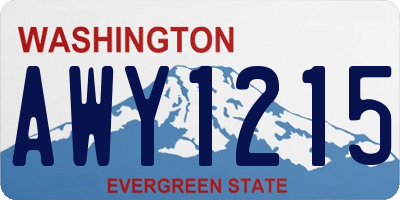WA license plate AWY1215