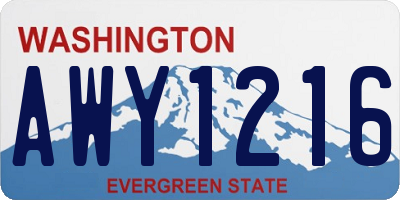 WA license plate AWY1216