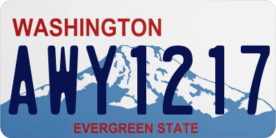 WA license plate AWY1217