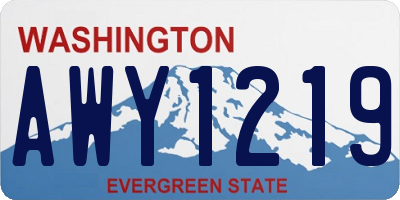 WA license plate AWY1219