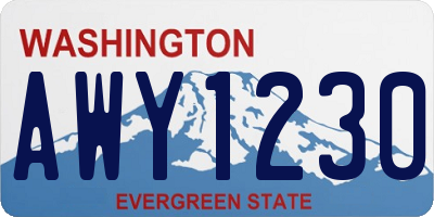 WA license plate AWY1230