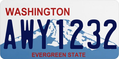 WA license plate AWY1232