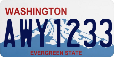 WA license plate AWY1233