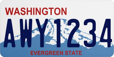 WA license plate AWY1234