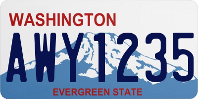 WA license plate AWY1235