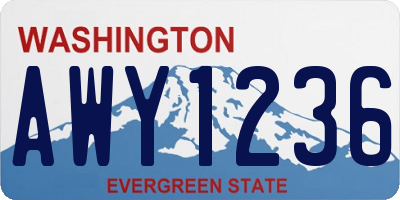 WA license plate AWY1236