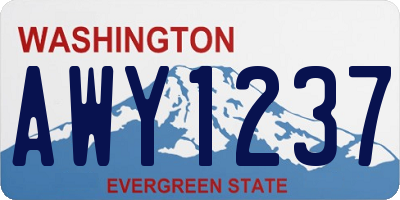 WA license plate AWY1237