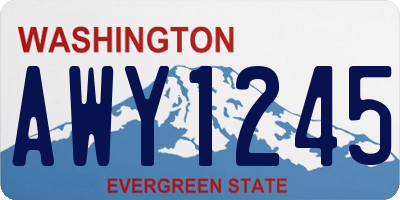 WA license plate AWY1245