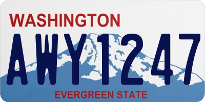 WA license plate AWY1247