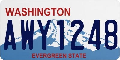 WA license plate AWY1248