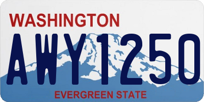 WA license plate AWY1250
