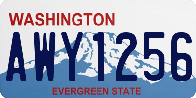 WA license plate AWY1256