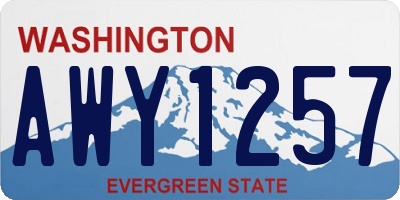 WA license plate AWY1257