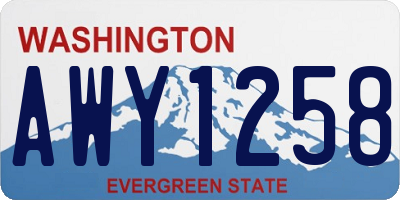 WA license plate AWY1258