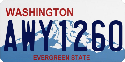 WA license plate AWY1260