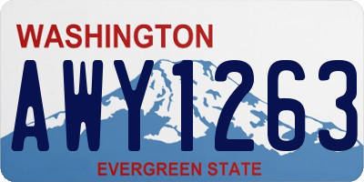 WA license plate AWY1263