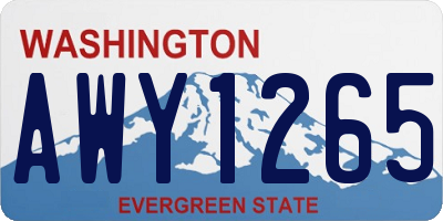WA license plate AWY1265