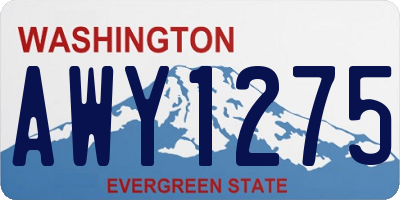 WA license plate AWY1275