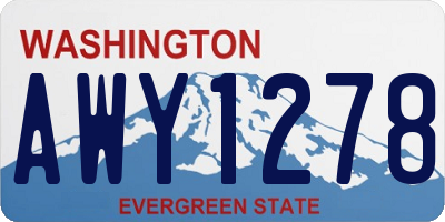 WA license plate AWY1278