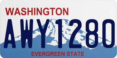 WA license plate AWY1280