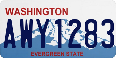 WA license plate AWY1283
