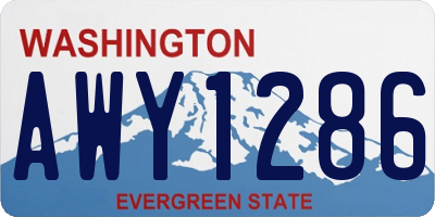 WA license plate AWY1286