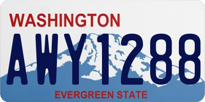 WA license plate AWY1288