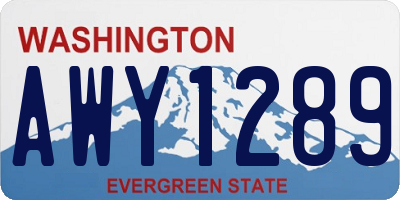 WA license plate AWY1289