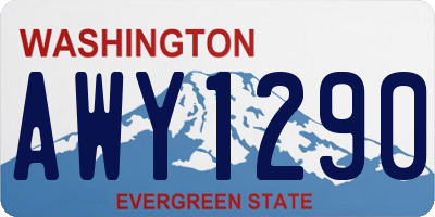 WA license plate AWY1290