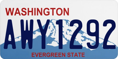 WA license plate AWY1292