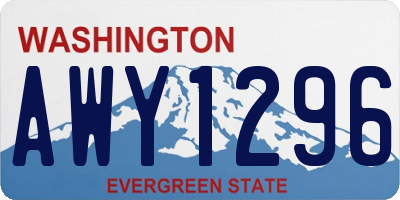 WA license plate AWY1296