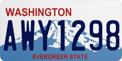 WA license plate AWY1298