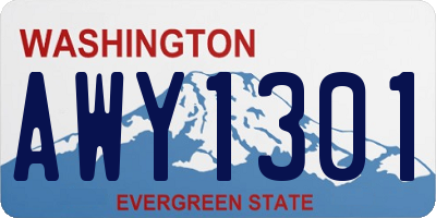 WA license plate AWY1301