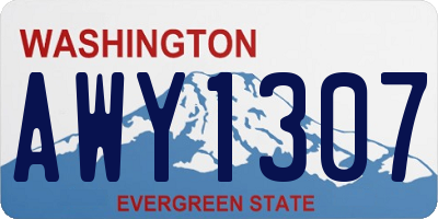 WA license plate AWY1307