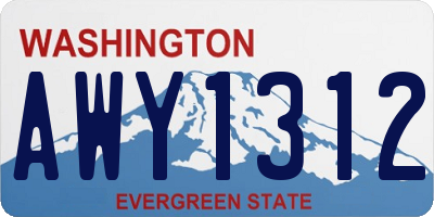 WA license plate AWY1312