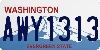 WA license plate AWY1313