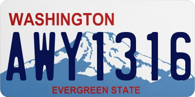 WA license plate AWY1316