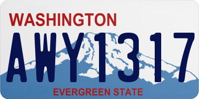 WA license plate AWY1317