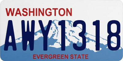 WA license plate AWY1318