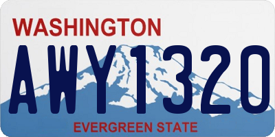 WA license plate AWY1320