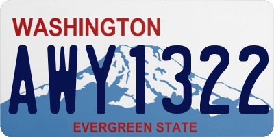 WA license plate AWY1322